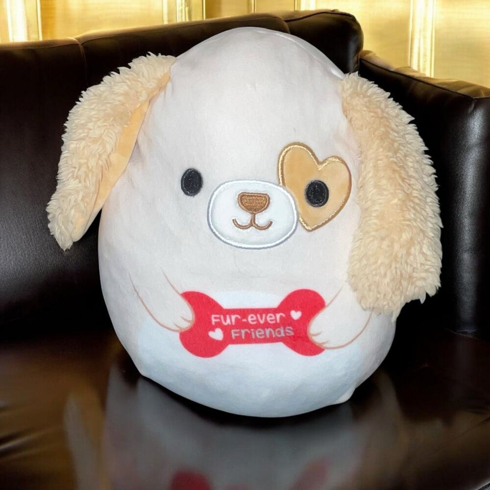 Squishmallows Harrison Dog Plush 12" Tan White Puppy Furever Friends Pillow